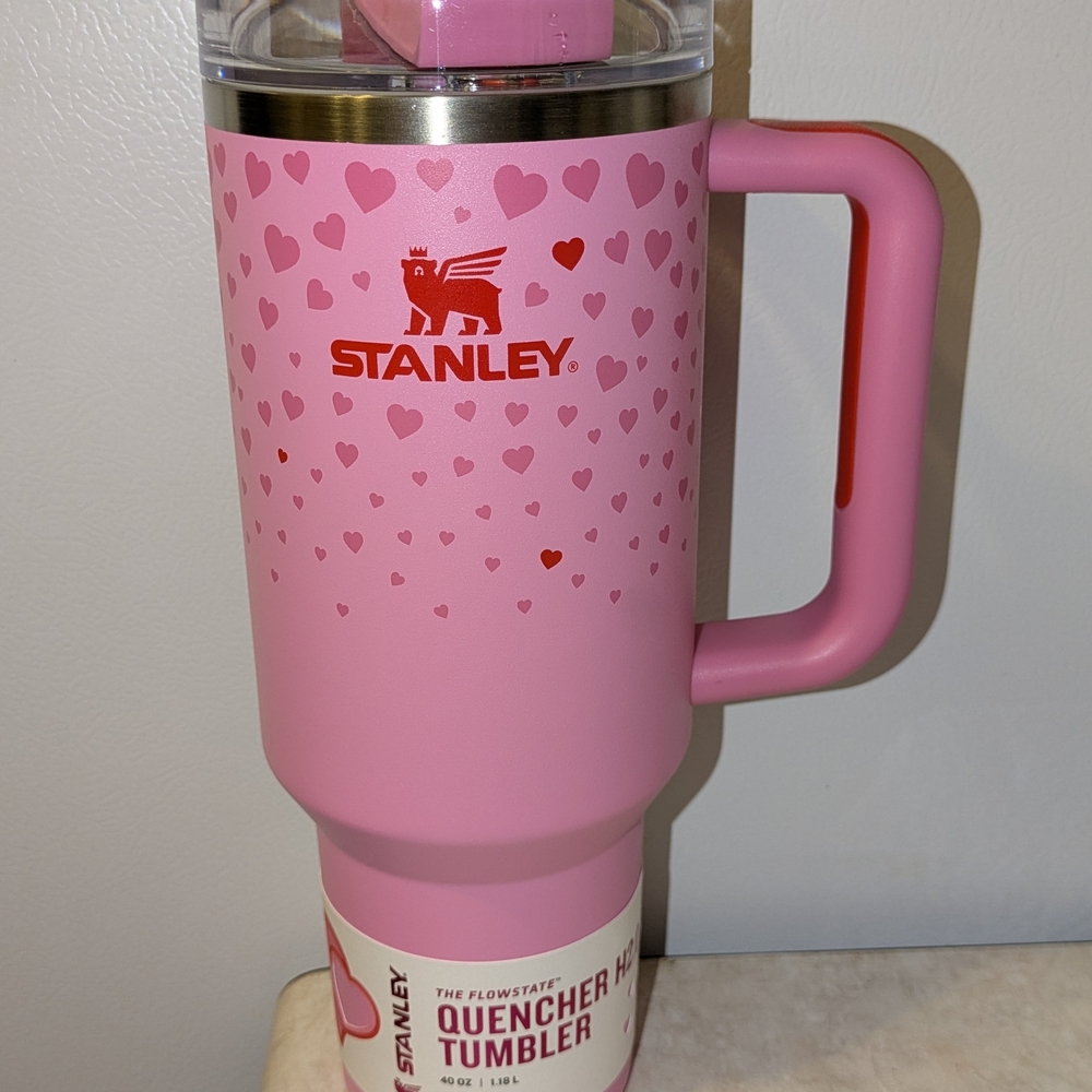 Stanley Pink Hearts Stainless Steel Water Bottle VDAY 2025